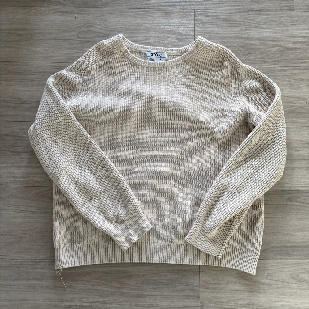 Stoic Cream Ribbed Sweater Men’s Size L